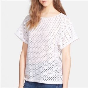 Frame Square Lace Top, sz M